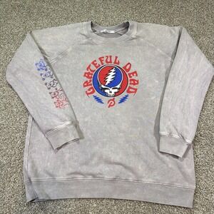 Grateful Dead Peloton Sweatshirt Grey Size Medium Stone Washed